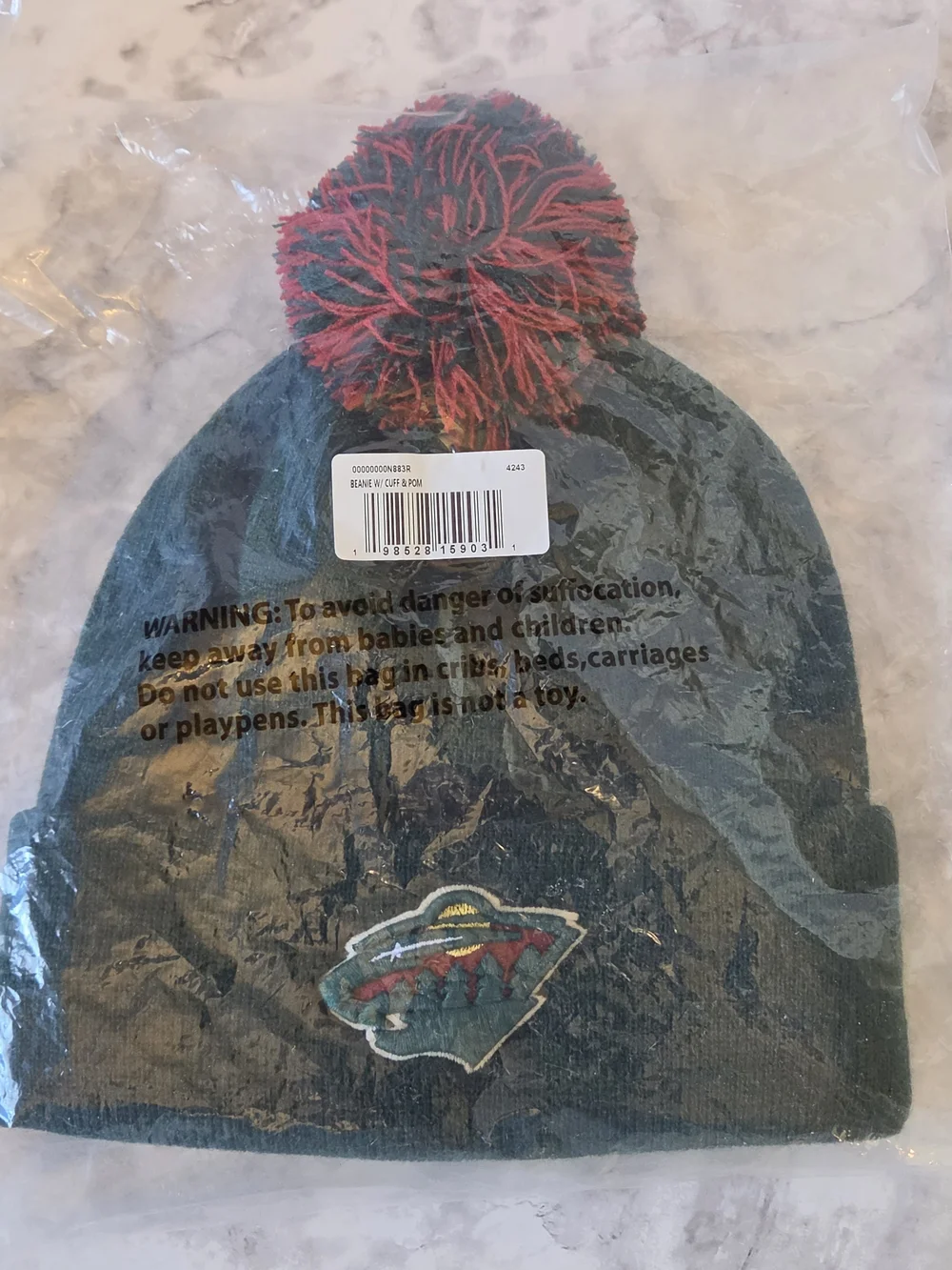Minnesota Wild NHL Official Licensed Youth Pom-Pom Beanie